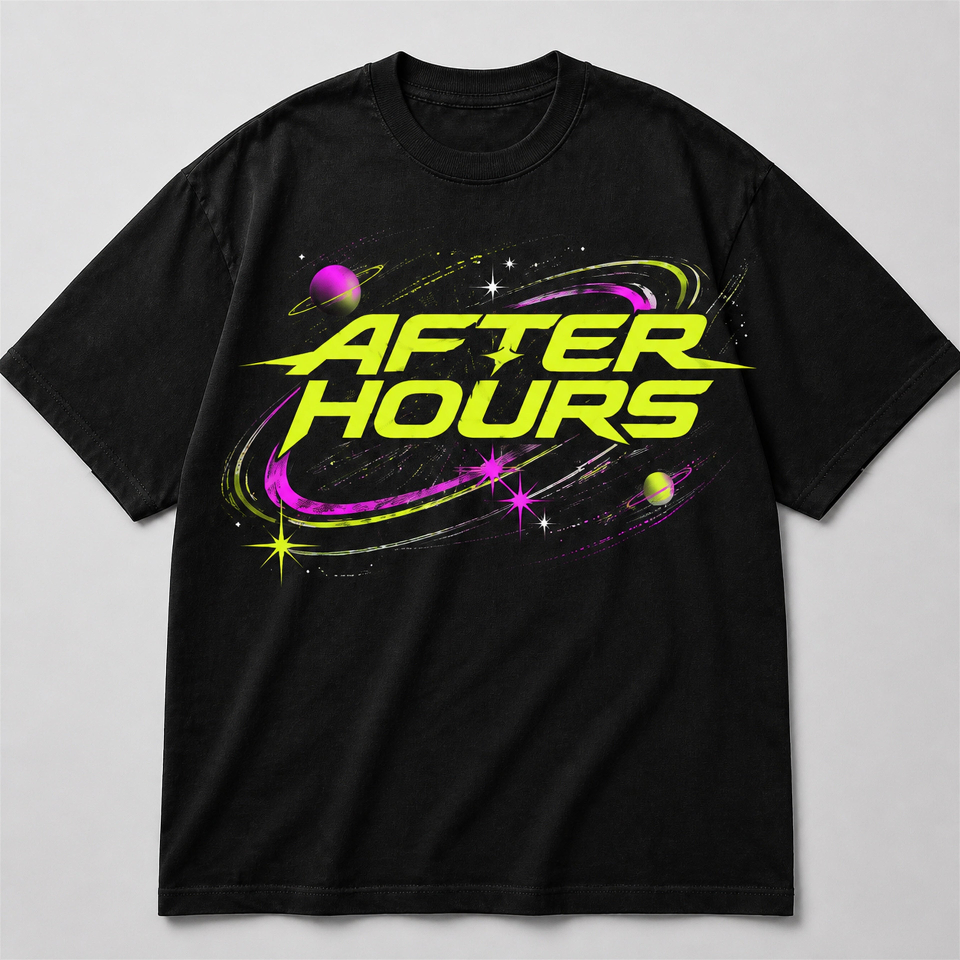 After Hours Cosmic Tee - Black Neon