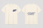 After Hours Street Legal tee in Natural cream — front and middle-back views