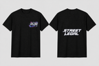 After Hours Street Legal adult tee — front logo and centered middle-back wordmark